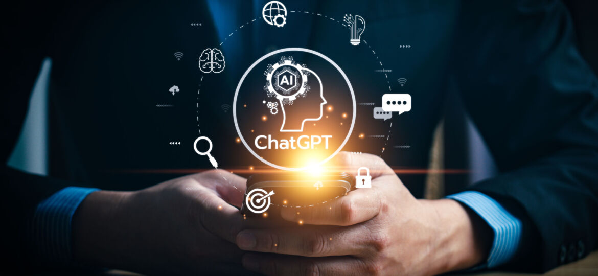 Chatgpt Chat with AI or Artificial Intelligence technology, business use AI smart technology by inputting, deep learning Neural networks to understand, respond to user inputs. future technology