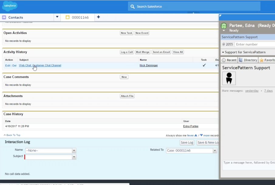 BPCCとSalesforceの連携画面